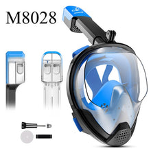 Load image into Gallery viewer, 2019 NEW Full Face Snorkeling Mask Set Diving Underwater Swimming Training Scuba Mergulho Snorkeling Mask For Gopro Camera
