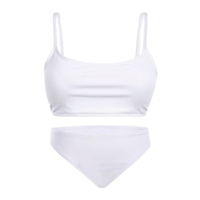 2019 New Summer Women Solid Bikini Set Push-up UnPadded Bra Swimsuit Swimwear Triangle Bather Suit Swimming Suit biquini