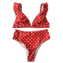 Load image into Gallery viewer, 2019 Sexy High Waist Bikini Women Swimwear Push Up Swimsuit Ruffle Bathing Suit Polka Dot Biquinis Summer Beach Wear Female
