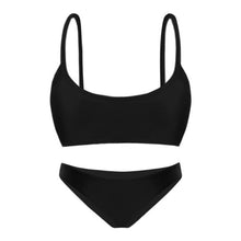 Load image into Gallery viewer, Sexy Women Split Swimwear Padded Bikini Set Push Up Two Piece Bathing Suit Solid Color Low Waist Beachwear
