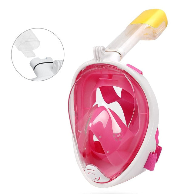 New Silicon Full Face Diving Mask Scuba Underwater Seaview Gear Swimming Snorkel Mask for Gopro Camera Holder Stand Set