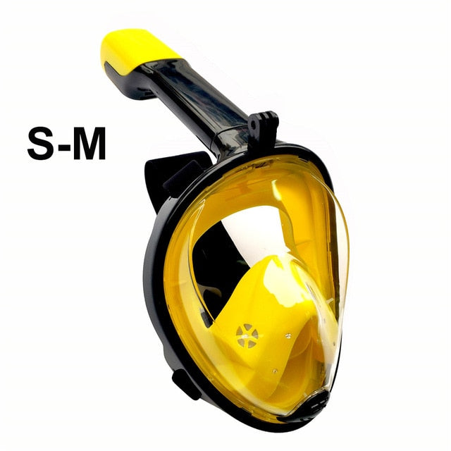 2019 Full Face Snorkeling Masks Panoramic View Anti-fog Anti-Leak Swimming Snorkel Scuba Underwater Diving Mask GoPro Compatible