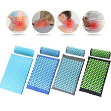 Load image into Gallery viewer, Acupressure Massager Cushion Massage Mat Relaxation Relieve Back Body Pain Spike Mat Acupuncture Massage Yoga Mat with Pillow

