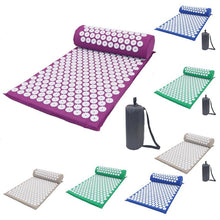 Load image into Gallery viewer, Acupressure Massager Cushion Massage Mat Relaxation Relieve Back Body Pain Spike Mat Acupuncture Massage Yoga Mat with Pillow
