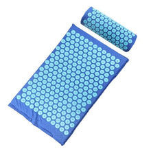 Load image into Gallery viewer, Acupressure Massager Cushion Massage Mat Relaxation Relieve Back Body Pain Spike Mat Acupuncture Massage Yoga Mat with Pillow
