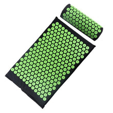 Load image into Gallery viewer, Acupressure Massager Cushion Massage Mat Relaxation Relieve Back Body Pain Spike Mat Acupuncture Massage Yoga Mat with Pillow
