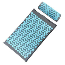 Load image into Gallery viewer, Acupressure Massager Cushion Massage Mat Relaxation Relieve Back Body Pain Spike Mat Acupuncture Massage Yoga Mat with Pillow
